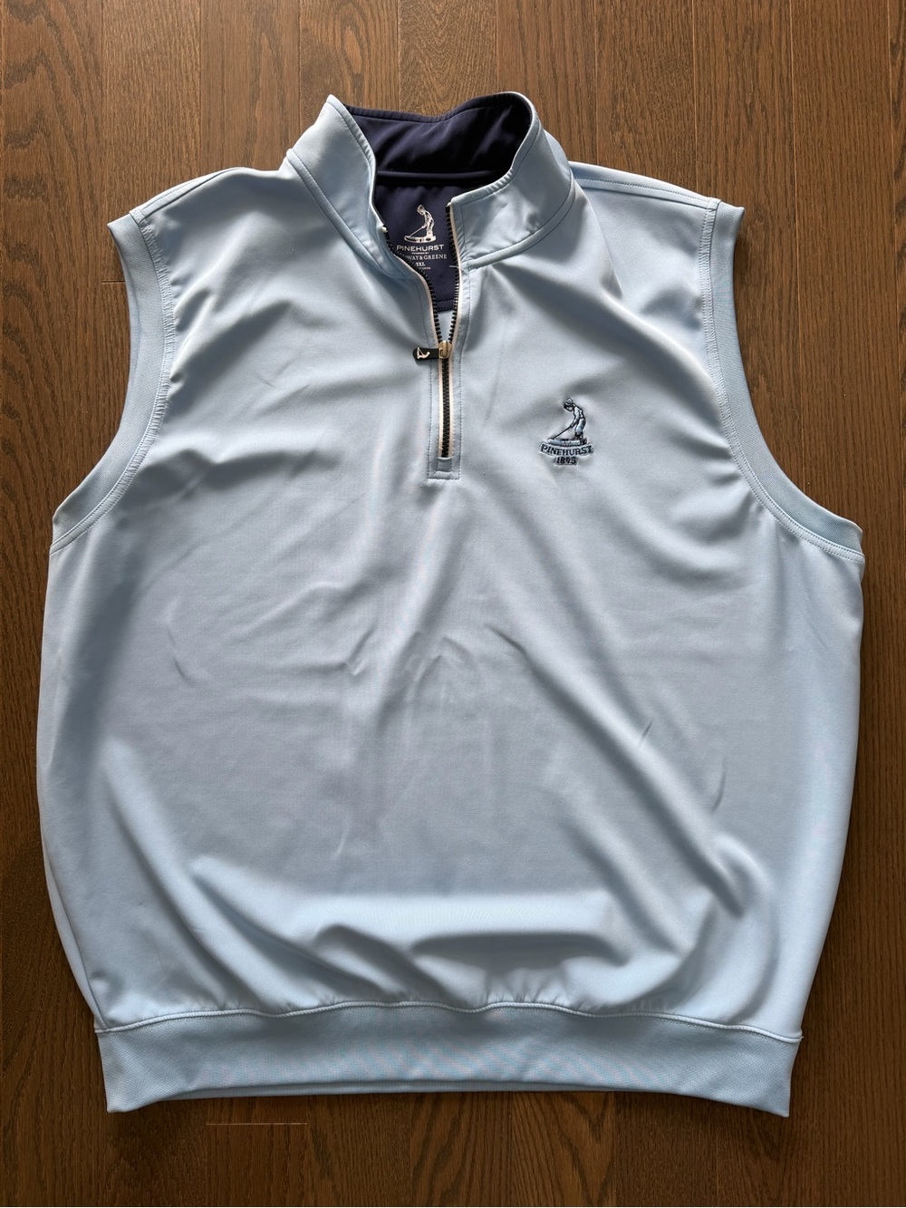 Fairway & Greene Pinehurst Light Blue Sleeveless 1/4 Zip Vest